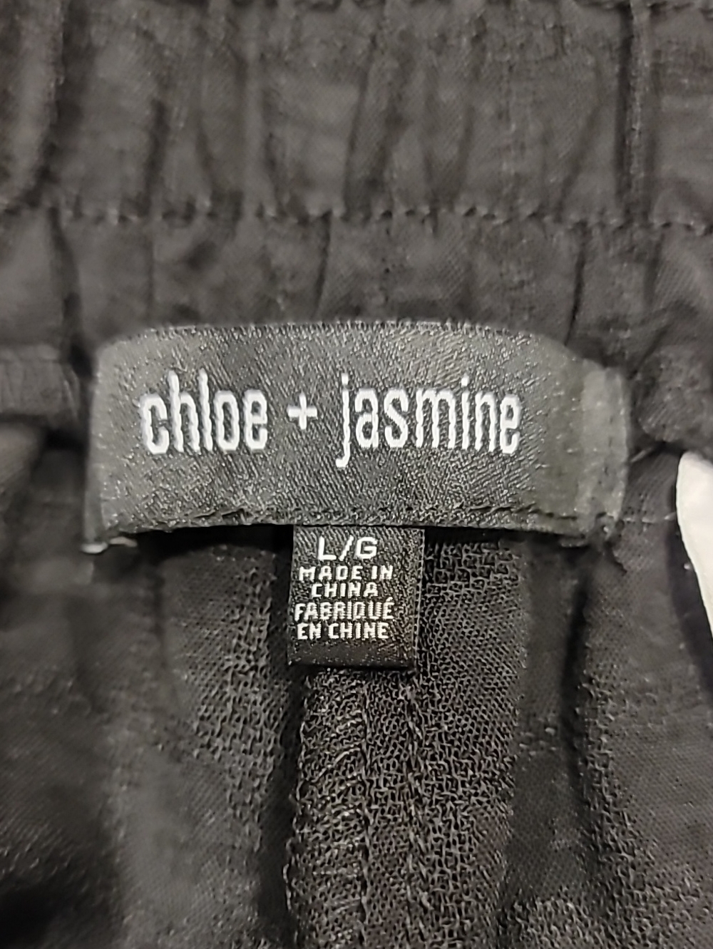 Chloe + Jasmine Black Wide Leg Drawstring Pants Large - Picture 8 of 13